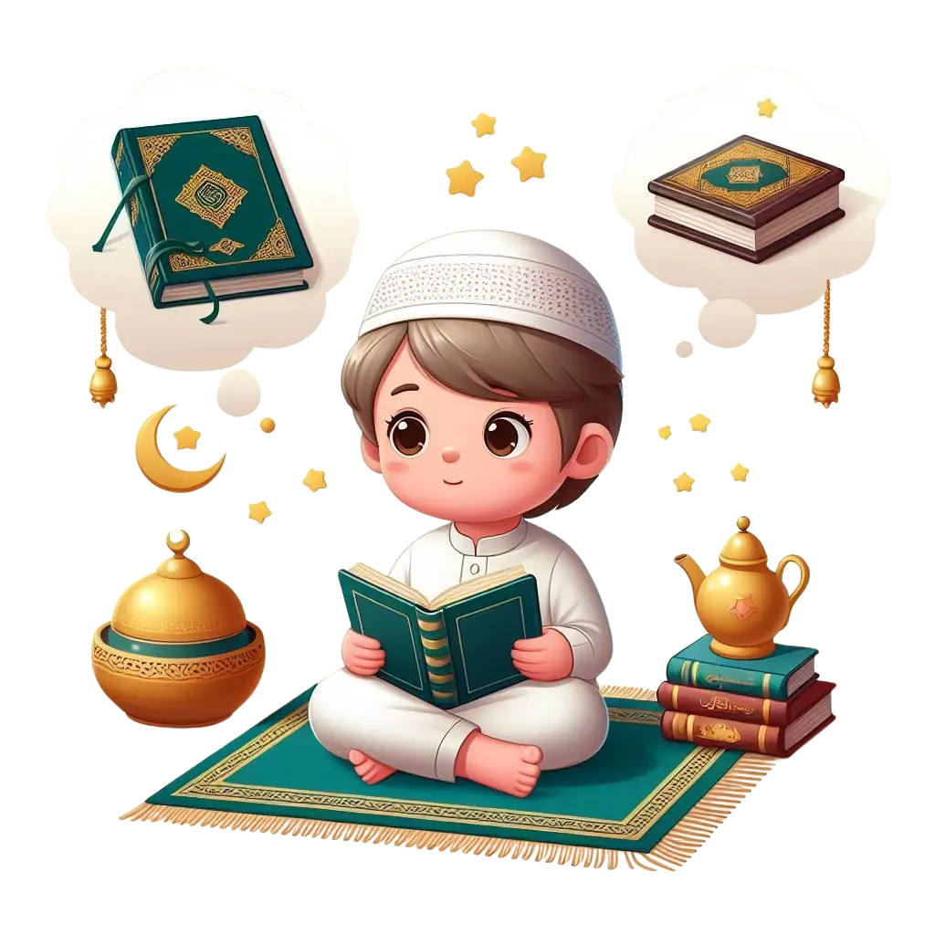 Student learning Quran online
